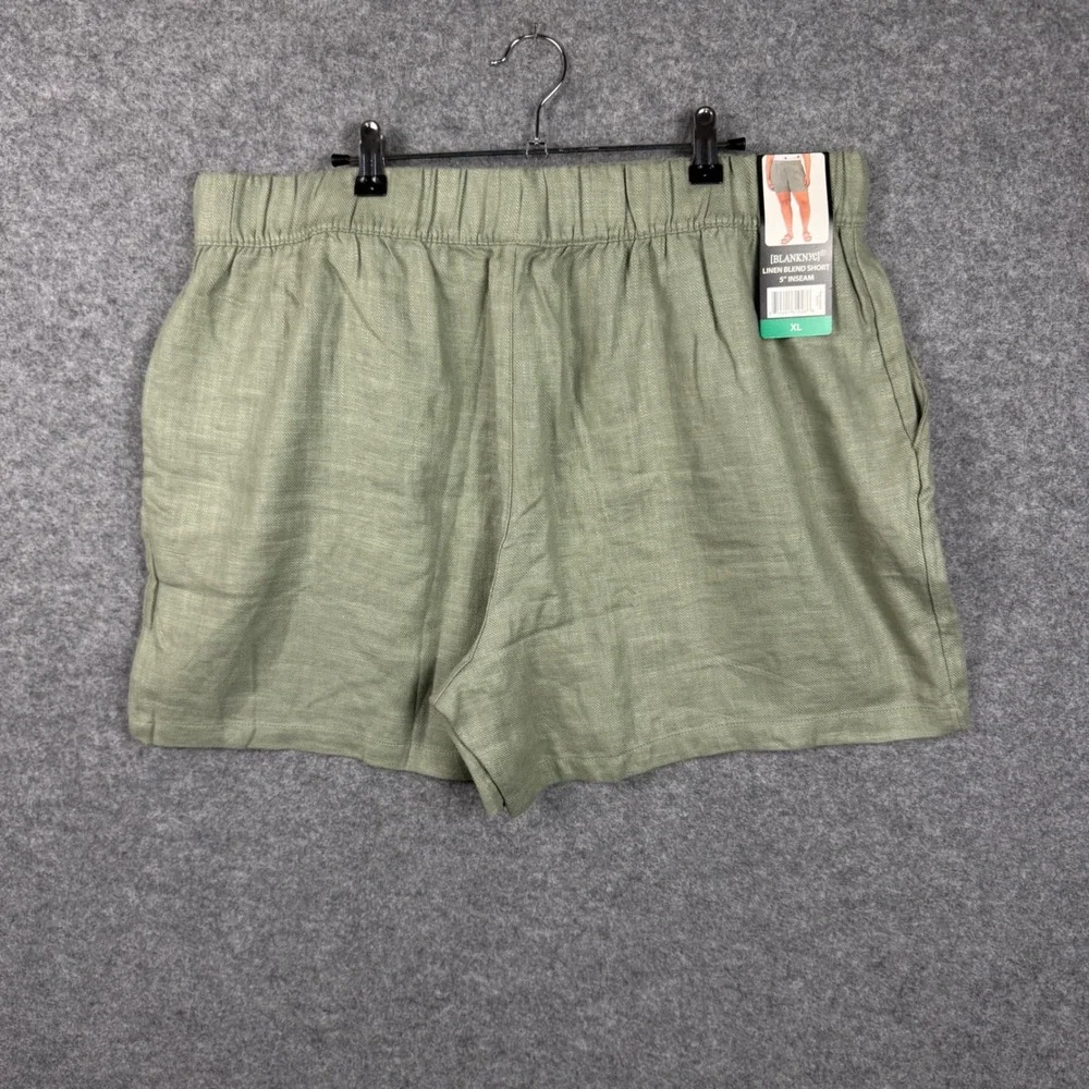Blank NYC Green Linen Blend‎ Pull On Shorts XL High Rise 5 Inch Inseam 1894390
